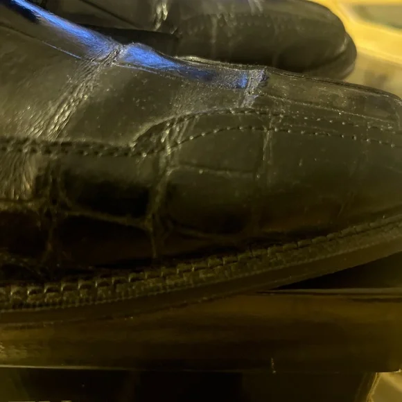 David Eden 100% Genuine Alligator Skin Men's Dress Derby Oxford Shoes Black 10M - Picture 9 of 13